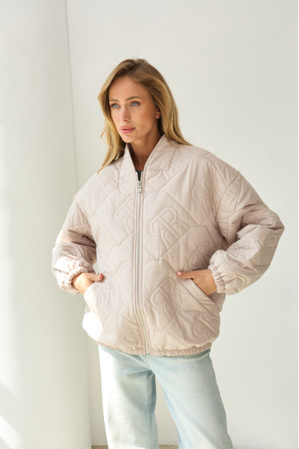 Beige down jacket OVERSIZE