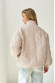 Beige demi-season down jacket in OVERSIZE style