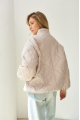 Beige demi-season down jacket in OVERSIZE style