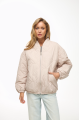 Beige demi-season down jacket in OVERSIZE style