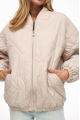 Beige demi-season down jacket in OVERSIZE style