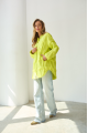 Stylish light green demi-season down jacket in OVERSIZE style