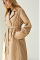 Demi-season coat-down jacket of beige color