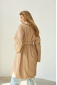 Demi-season coat-down jacket of beige color