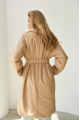 Demi-season coat-down jacket of beige color