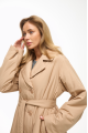 Demi-season coat-down jacket of beige color