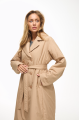 Demi-season coat-down jacket of beige color