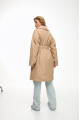 Demi-season coat-down jacket of beige color