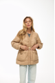 Demi-season women's beige down jacket