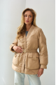 Demi-season women's beige down jacket