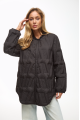 Stylish demi-season black down jacket in OVERSIZE style