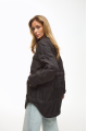 Stylish demi-season black down jacket in OVERSIZE style