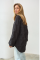 Stylish demi-season black down jacket in OVERSIZE style