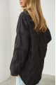 Stylish demi-season black down jacket in OVERSIZE style