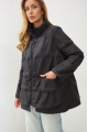 Black demi-season down jacket in OVERSIZE style