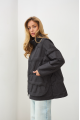 Black demi-season down jacket in OVERSIZE style