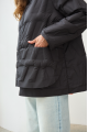 Black demi-season down jacket in OVERSIZE style