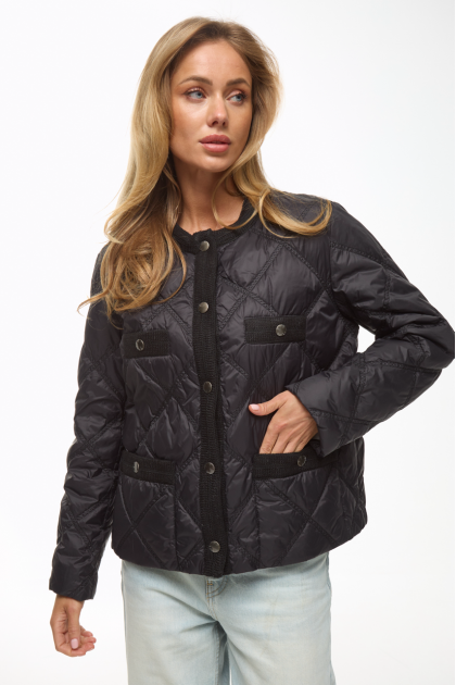 Black demi-season down jacket