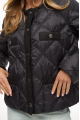 Stylish demi-season down jacket of black color