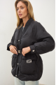 Demi-season women's black down jacket