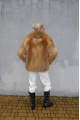 Stylish women's red fox fur coat