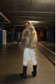 Women's dark fox fur coat