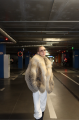 Women's dark fox fur coat