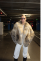 Women's dark fox fur coat