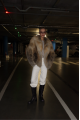 Women's dark fox fur coat