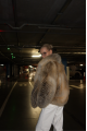Women's dark fox fur coat