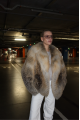 Women's dark fox fur coat