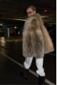 Women's dark fox fur coat