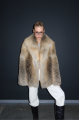 Women's dark fox fur coat