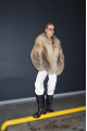 Women's dark fox fur coat