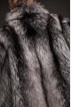 Stylish gray fur coat made of black fox