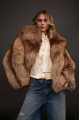 Stylish brown fox fur coat