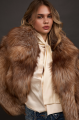 Stylish brown fox fur coat