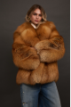 Stylish red fox fur coat