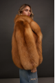 Stylish red fox fur coat