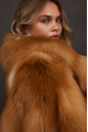 Stylish red fox fur coat