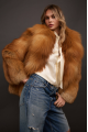 Stylish red fox fur coat