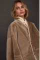 Women's double-sided beige sheepskin coat made of merino sheep