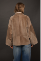 Women's double-sided beige sheepskin coat made of merino sheep