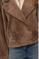 Reversible short bomber jacket in dark beige
