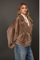 Reversible short bomber jacket in dark beige