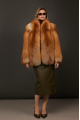 Women's red fox fur coat