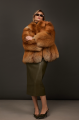 Women's red fox fur coat