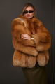 Women's red fox fur coat