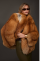 Women's red fox fur coat