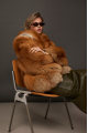 Women's red fox fur coat